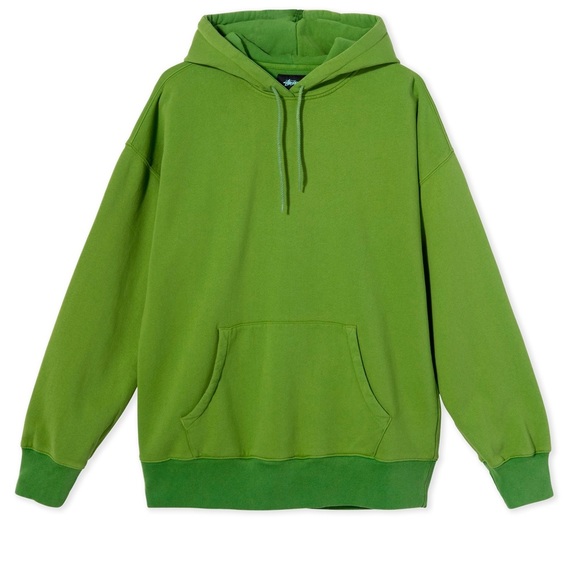 Stussy Women Slant Fleece Pullover Hoodie Sweatshirt Green - Picture 2 of 6